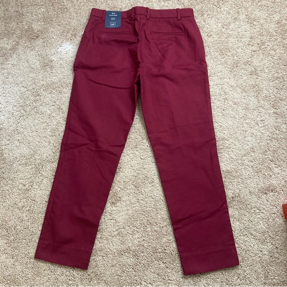 GAP FORMAL/WORK PANTS WOMENS Size 06 R Slim Crop Color Maroon Zipper Pockets NWT - Picture 14 of 16